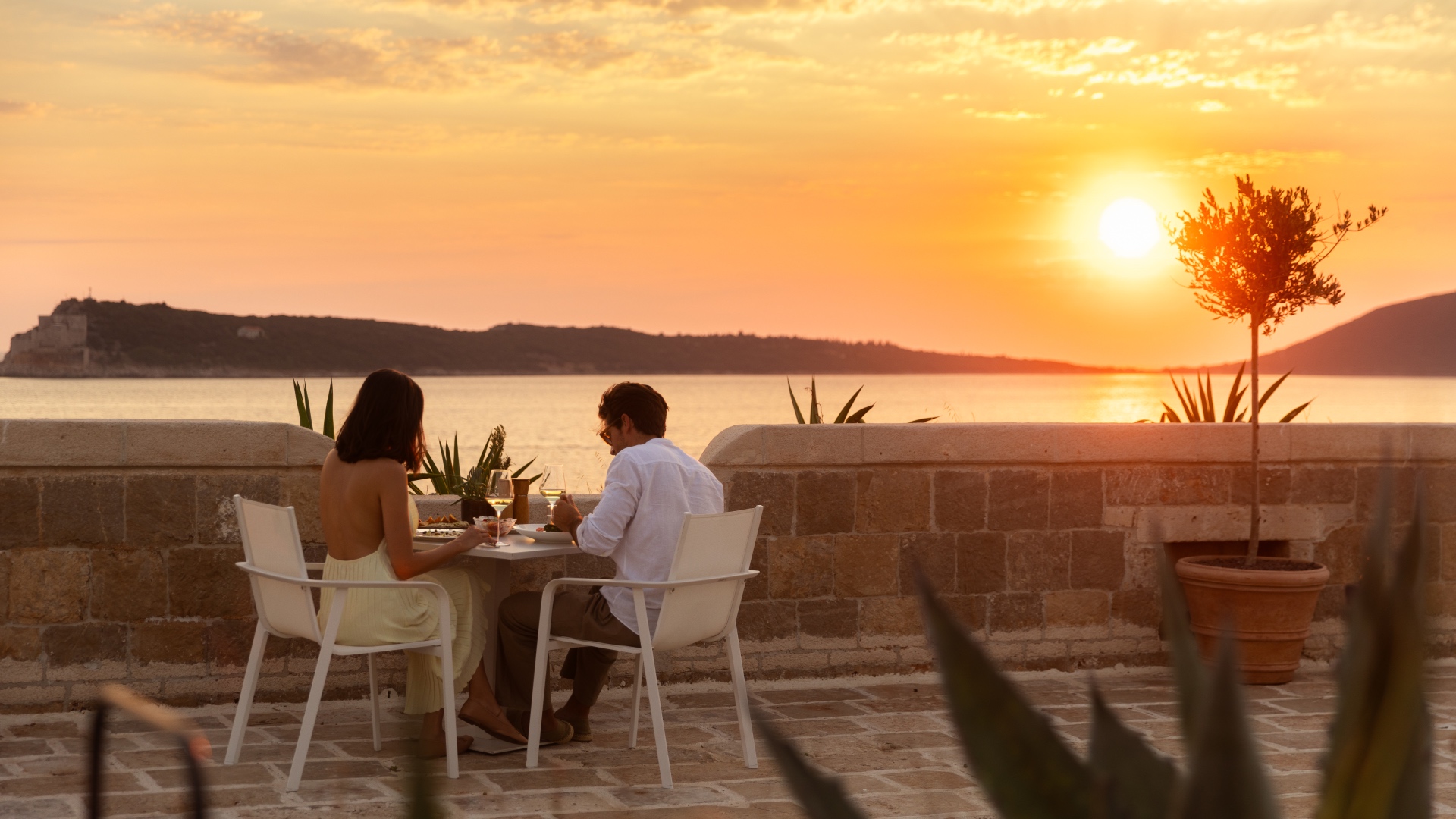 Mamula Island Restaurant Sunset